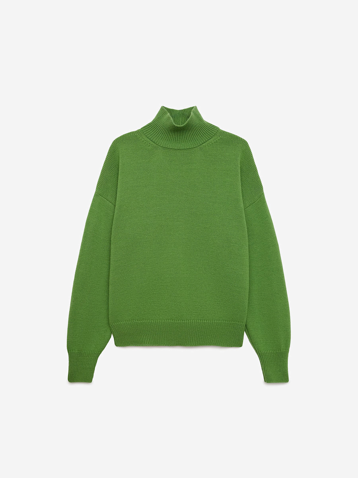 Свитер свободного кроя, зеленый