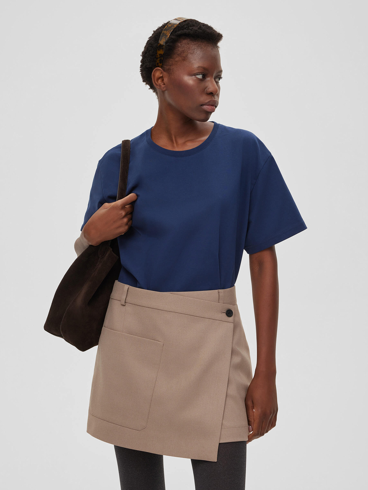 Юбка-шорты 0125, серо-бежевый