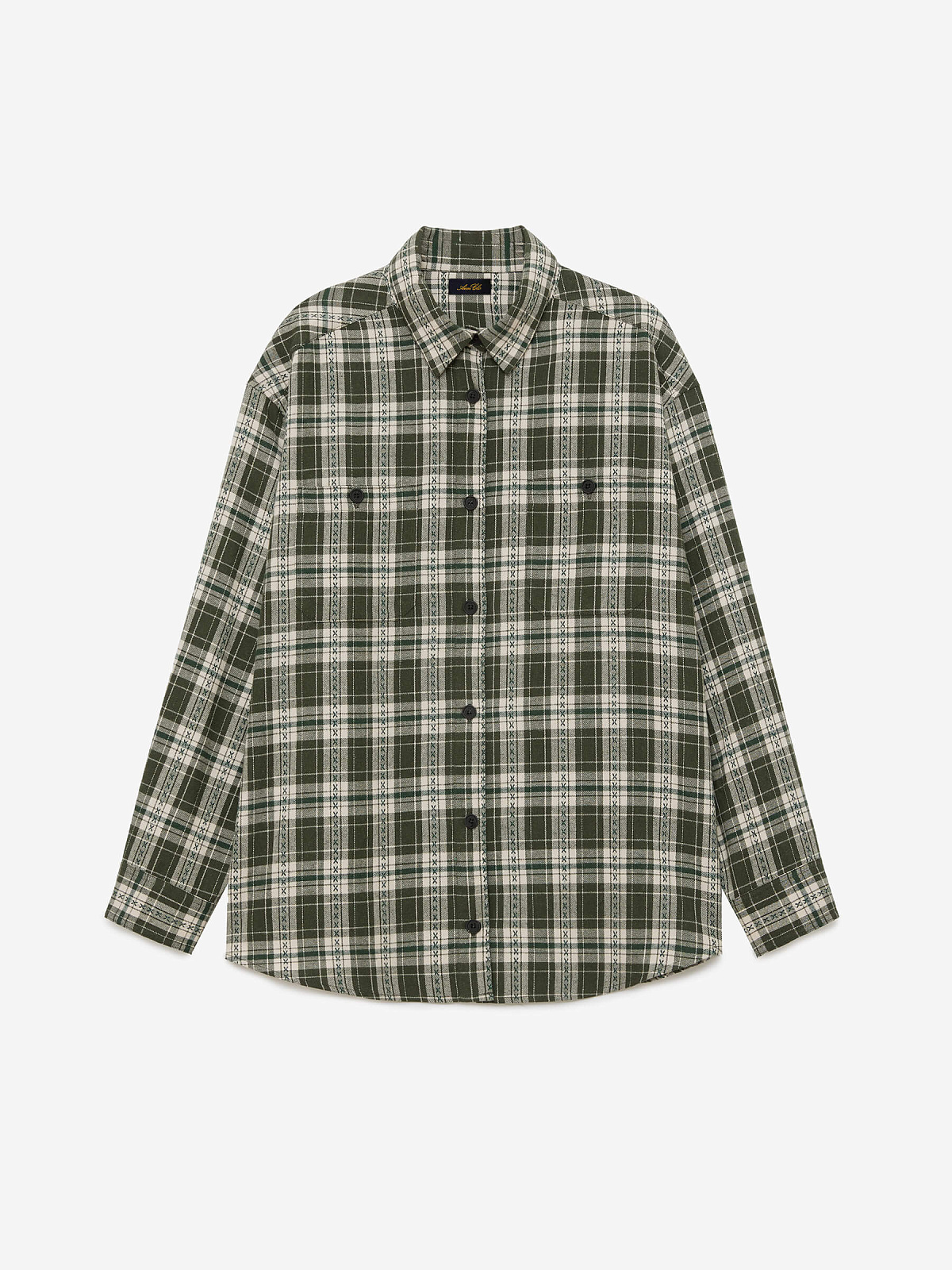 Рубашка фланелевая оверсайз 0121, зеленый