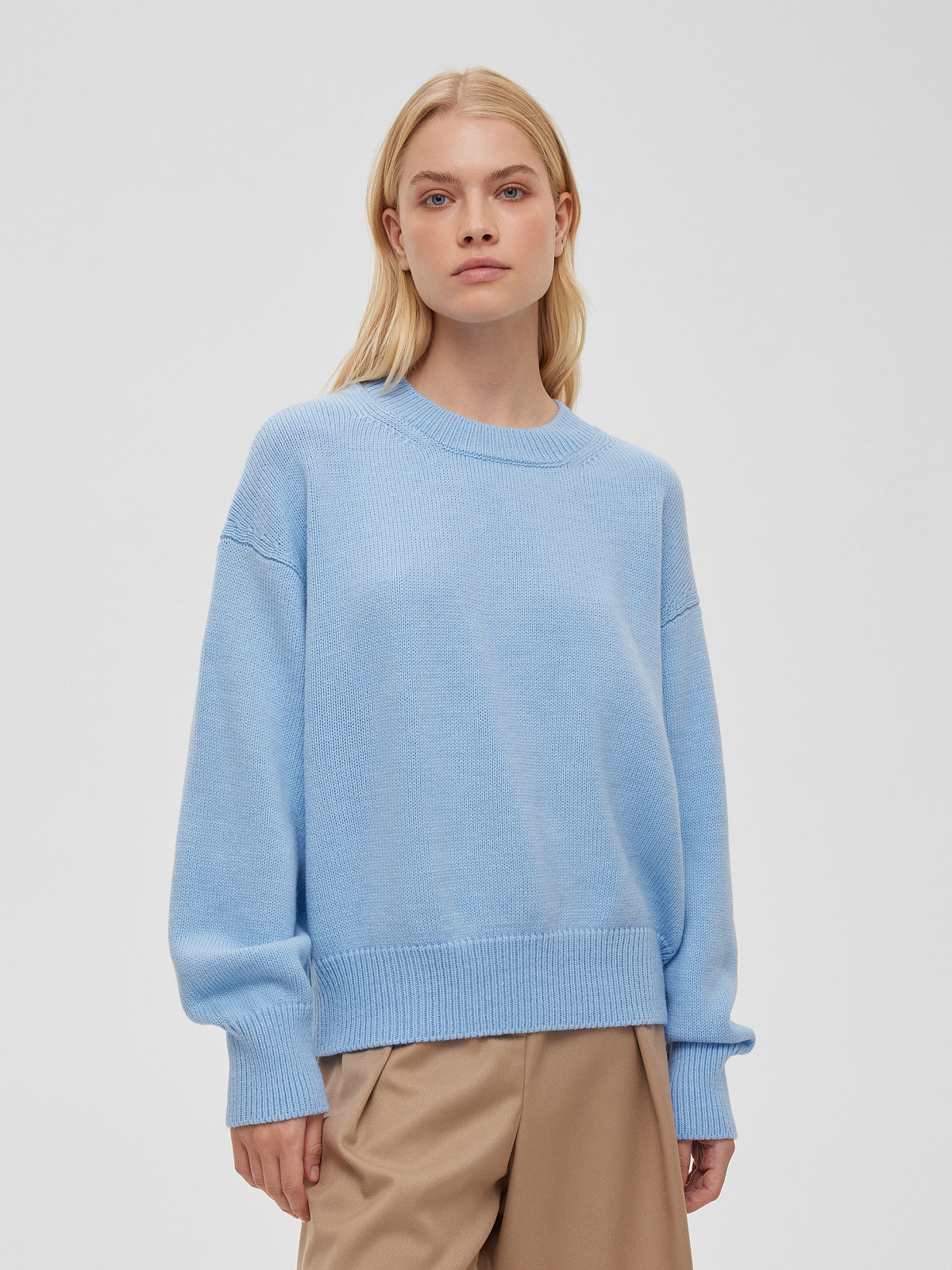 Джемпер свободного кроя, голубой
