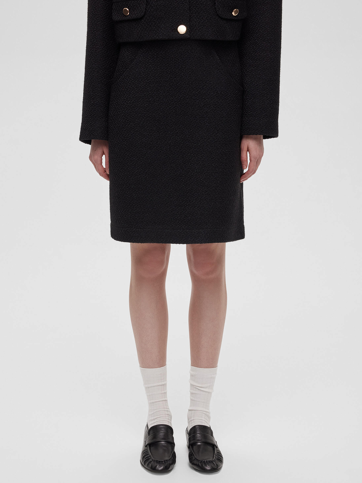 Юбка мини из шерсти 0201, черный