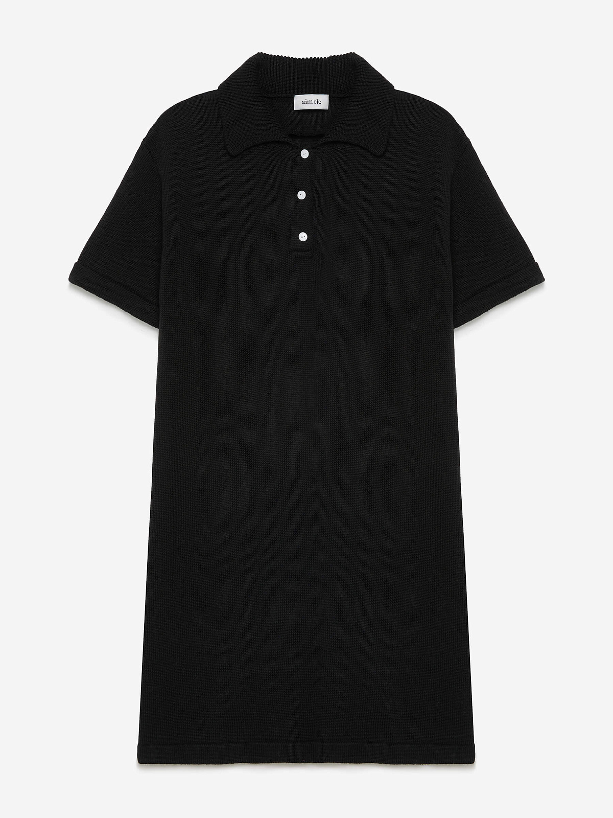 Платье-поло из хлопка, черный
