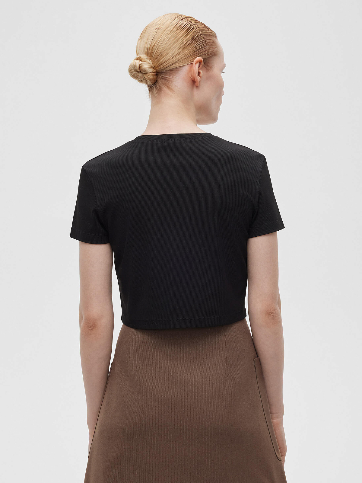 Футболка укороченная 0096, черный