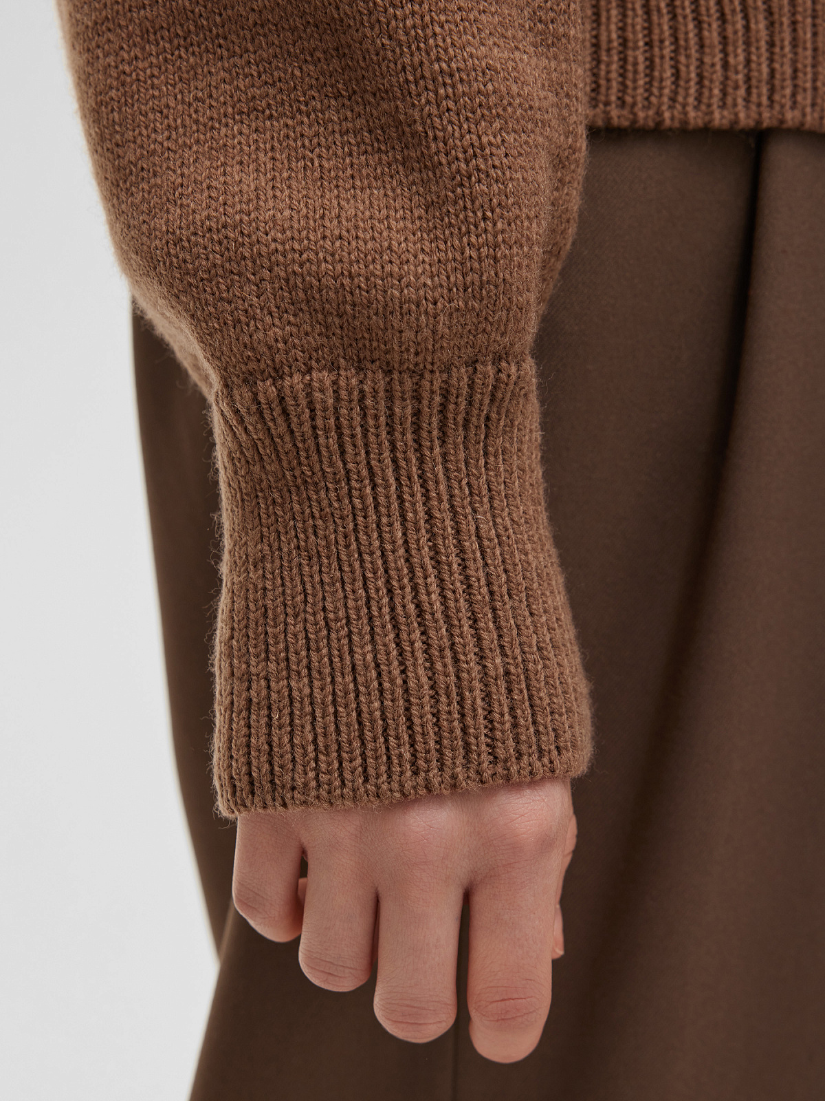 Джемпер свободного кроя, кофейный