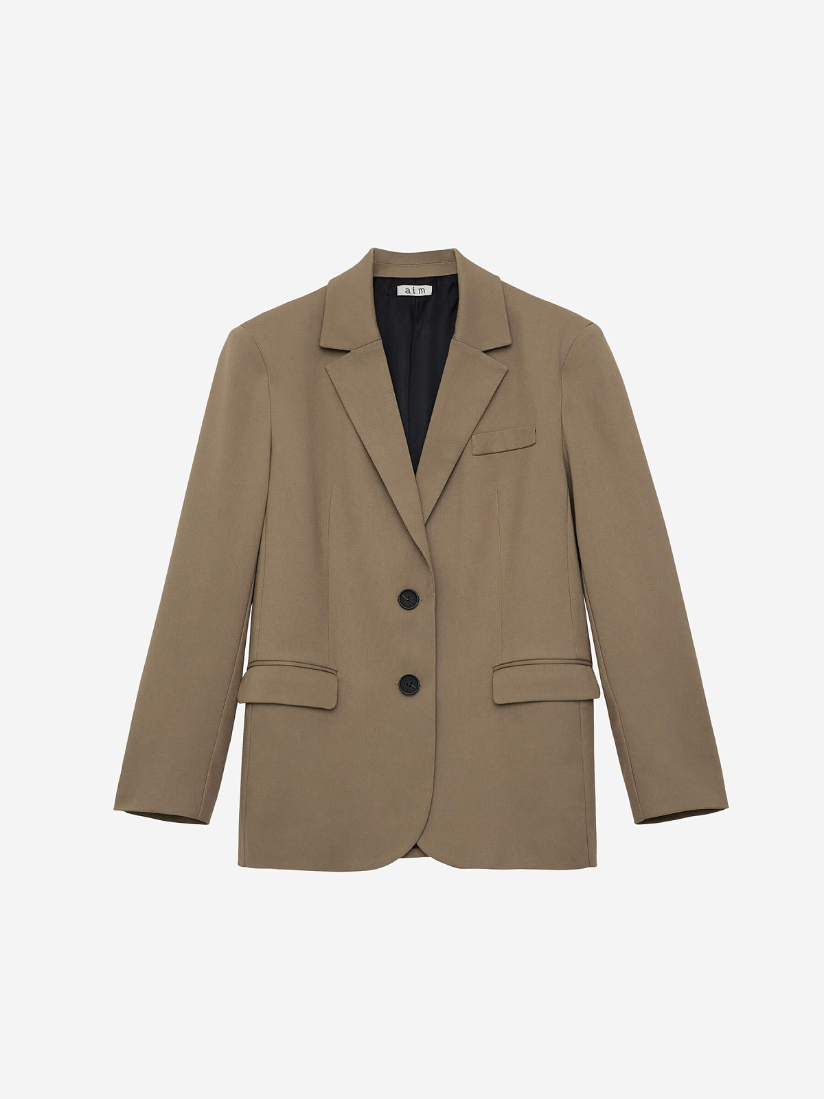 Жакет свободного кроя однобортный, светлый хаки