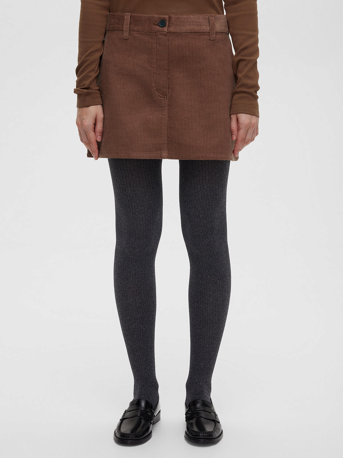 Юбка-мини из вельвета 0162, песочный