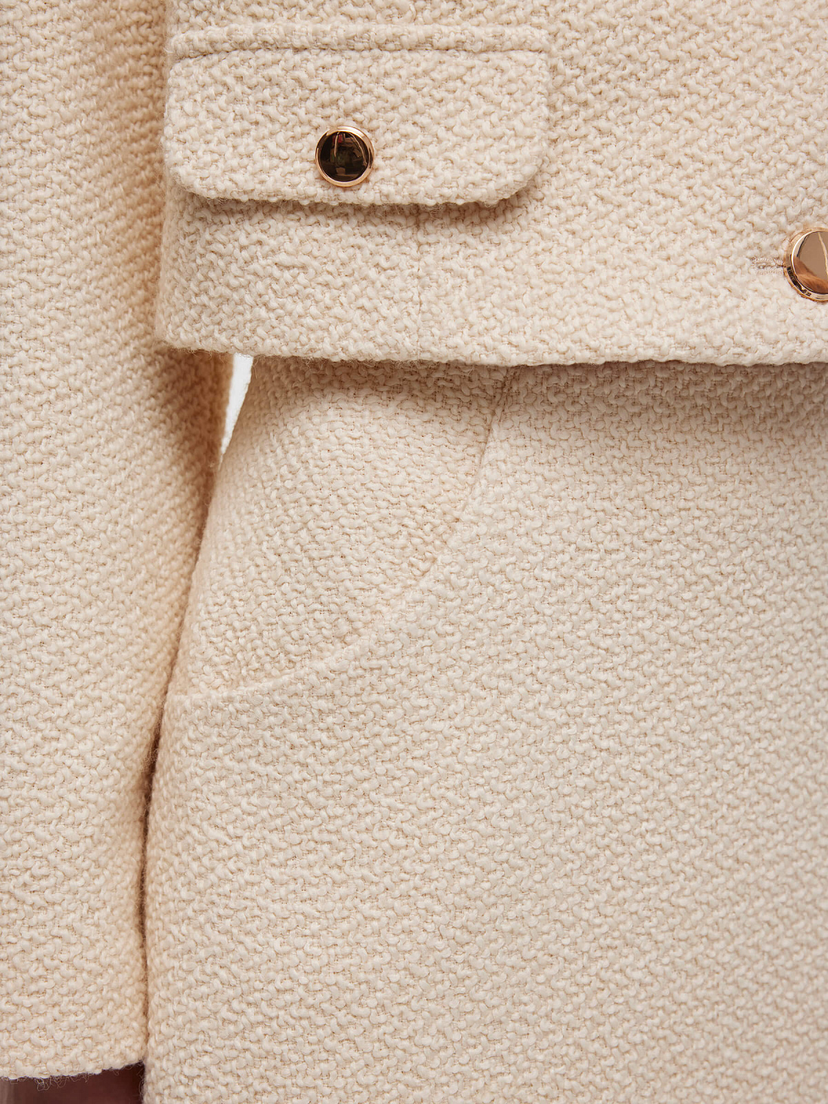 Юбка мини из шерсти 0201, молочный