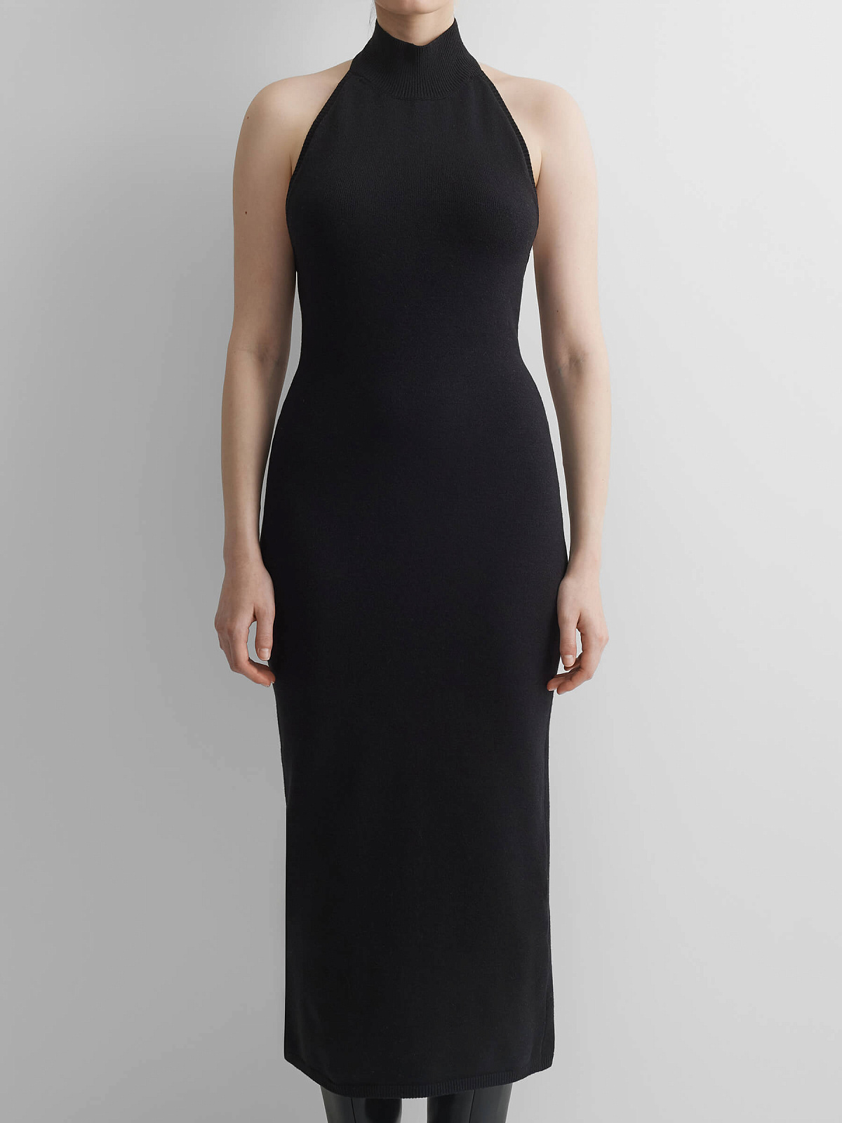 Платье макси из вискозы, черный