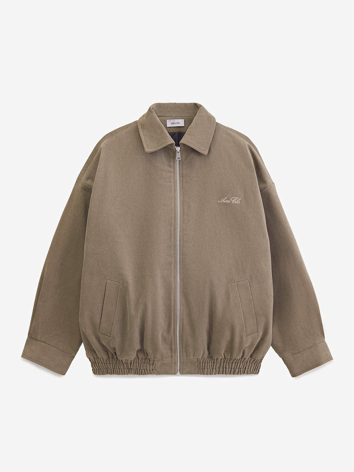 Бомбер утепленный из денима с вышивкой 0207, хаки