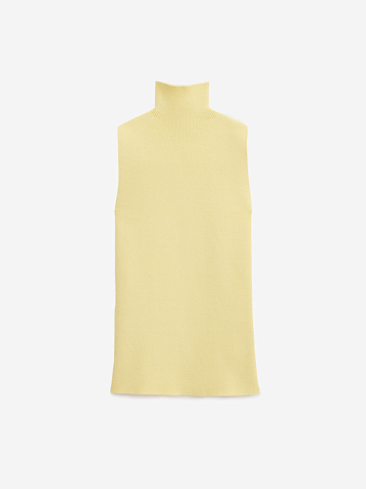 Трикотажный топ с воротником стойка, желтый