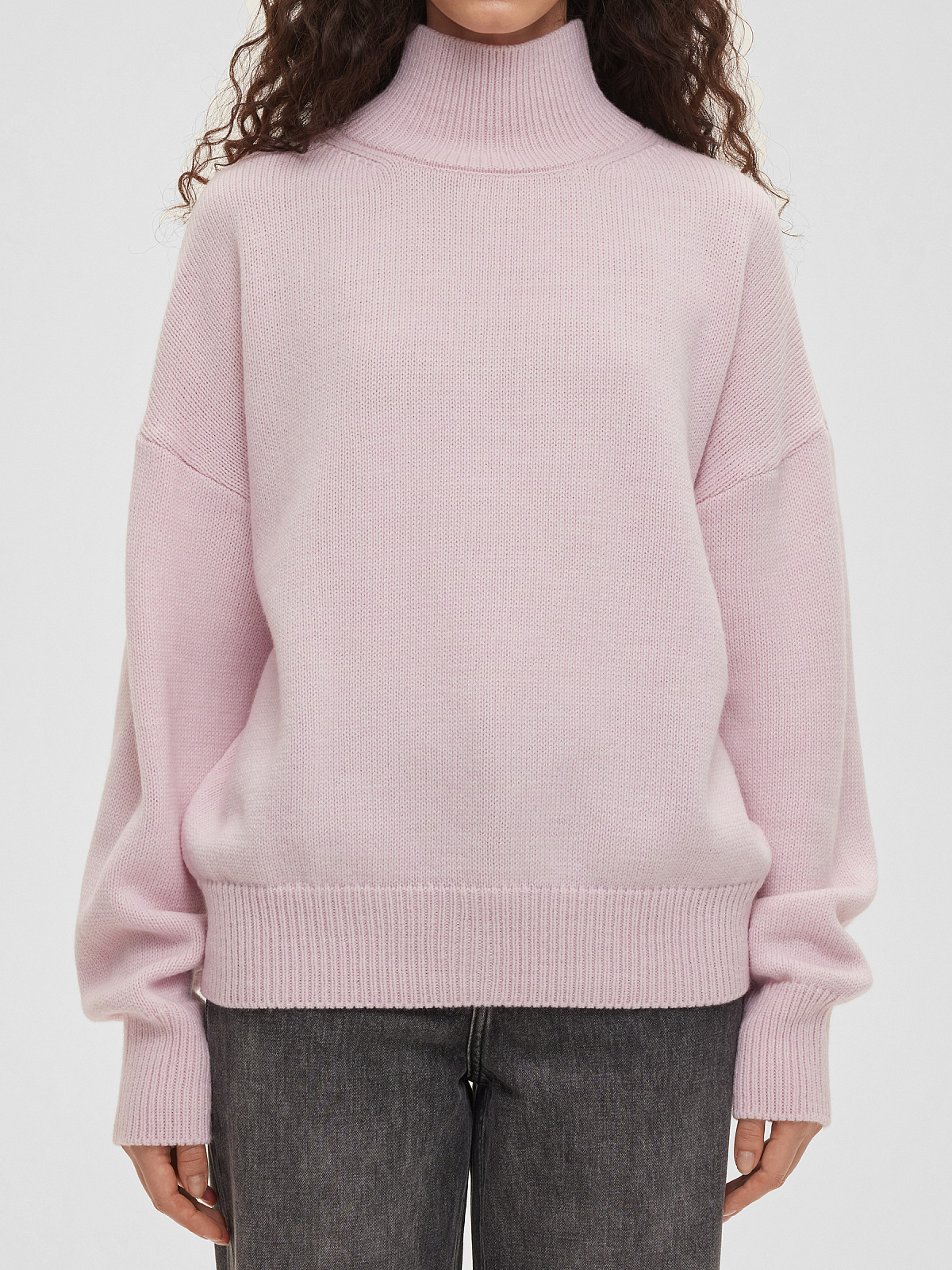 Свитер свободного кроя, розовый
