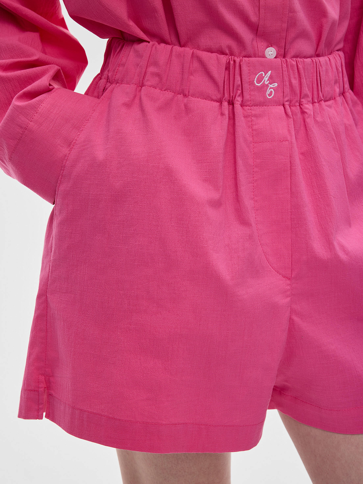 Шорты короткие из хлопка 0129, фуксия