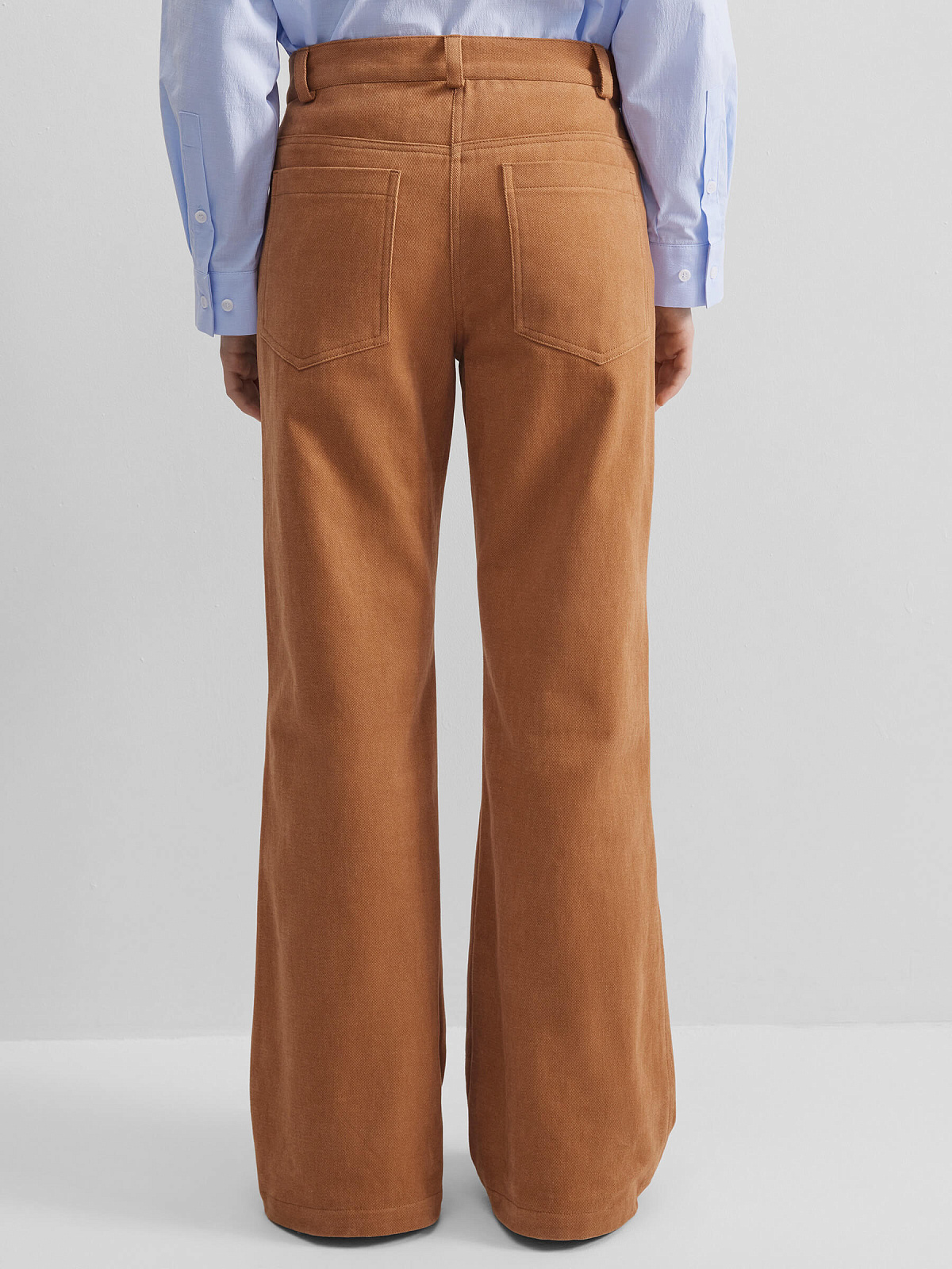 Брюки клеш из денима 0219, терракотовый