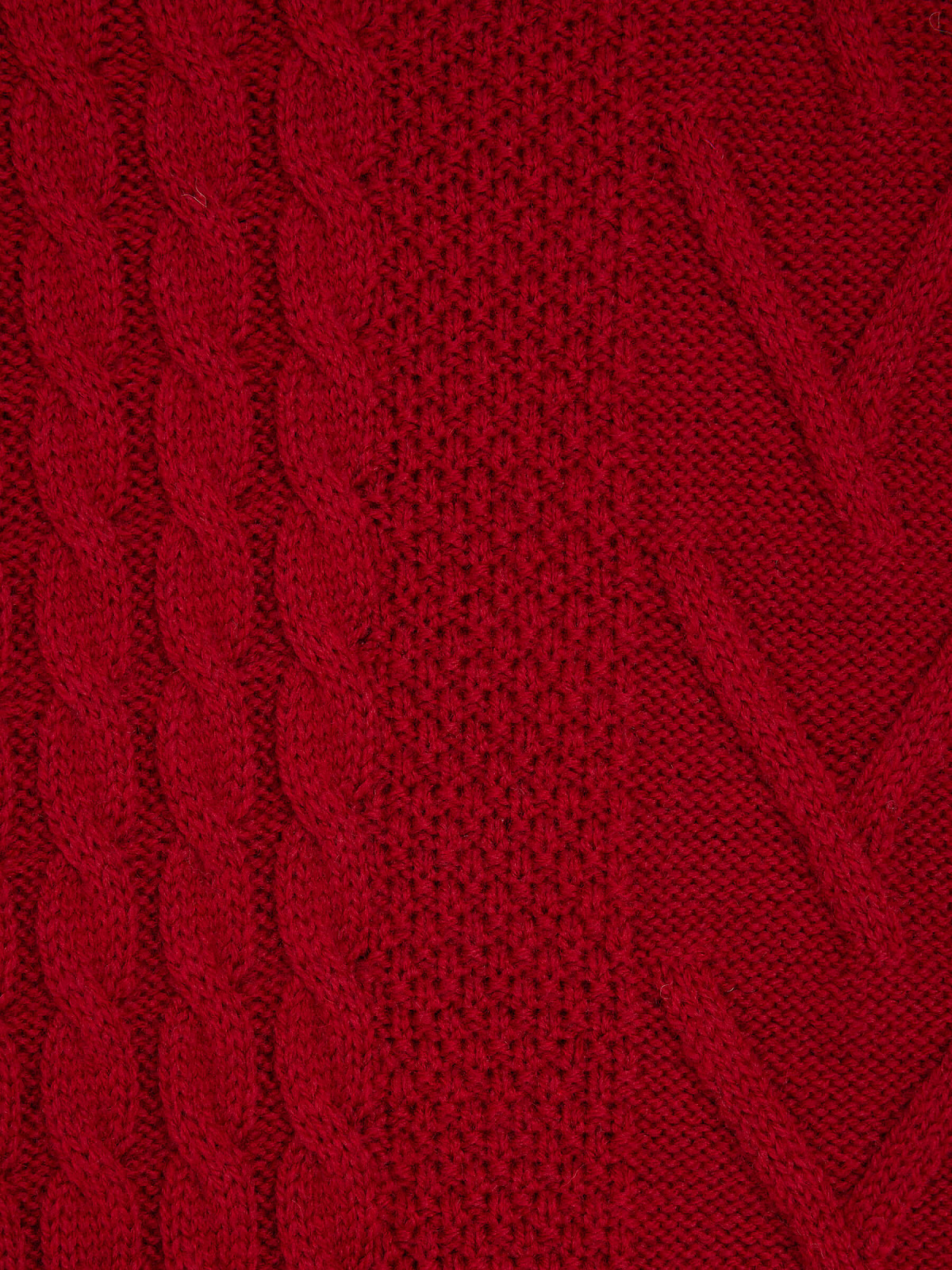 Джемпер удлиненный с косами, бордовый