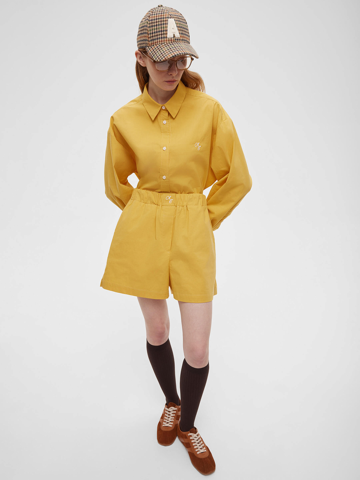 Рубашка свободного кроя из хлопка 0128, оранжевый