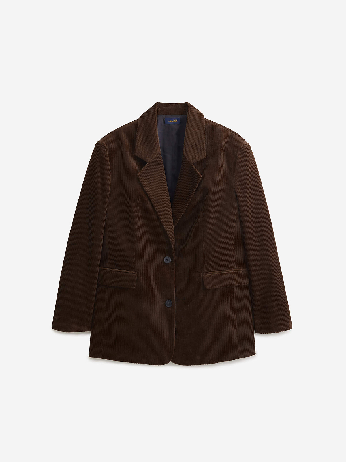Жакет однобортный из вельвета 0211, коричневый