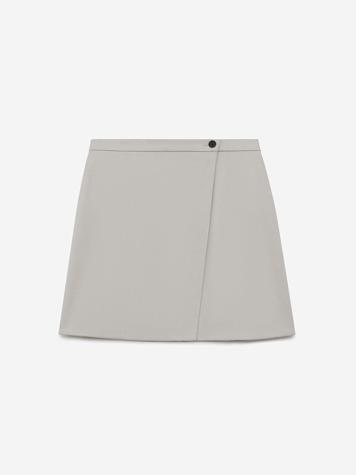 Юбка-мини на запахе, светло-серый