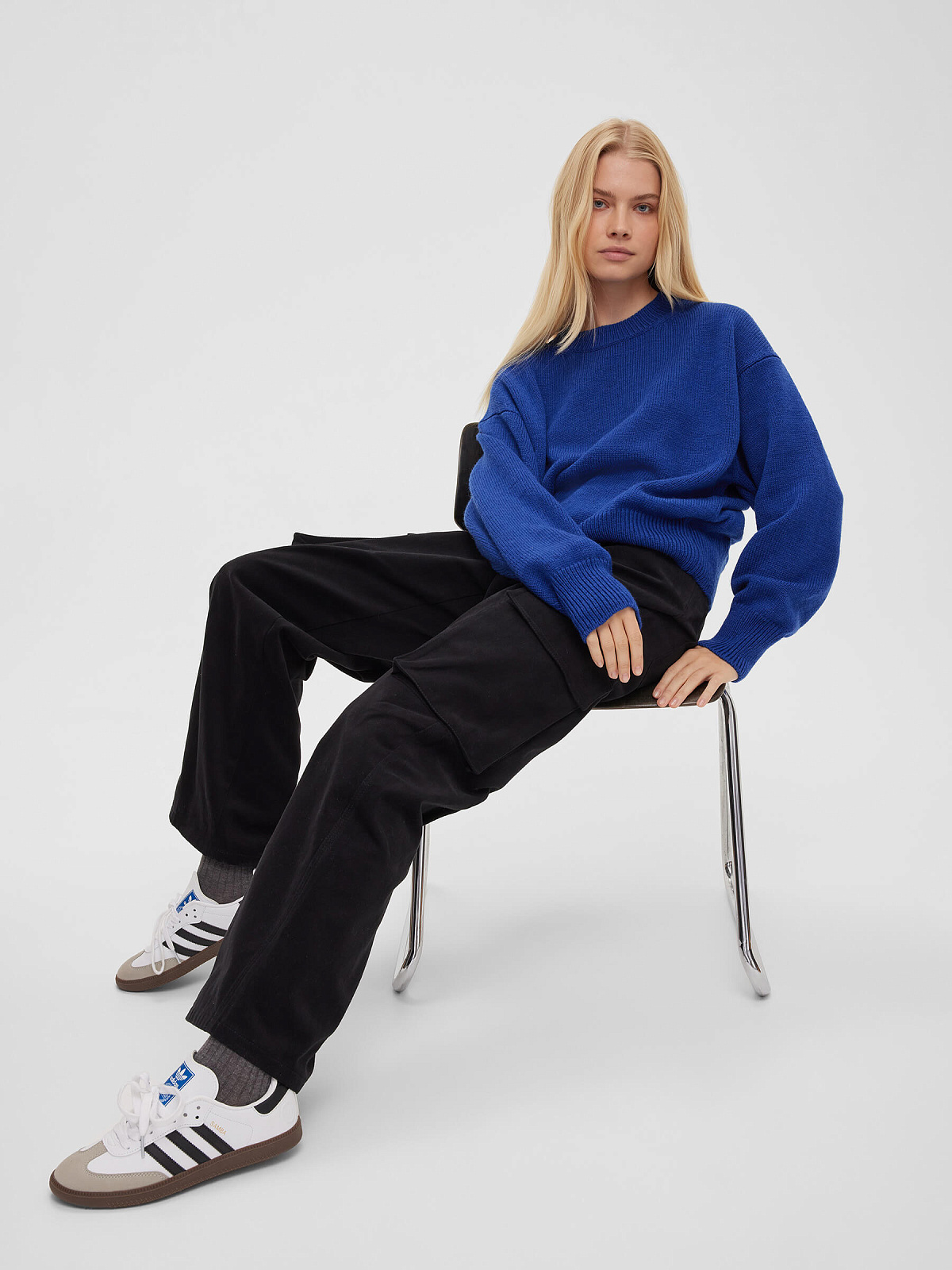 Джемпер свободного кроя, синий