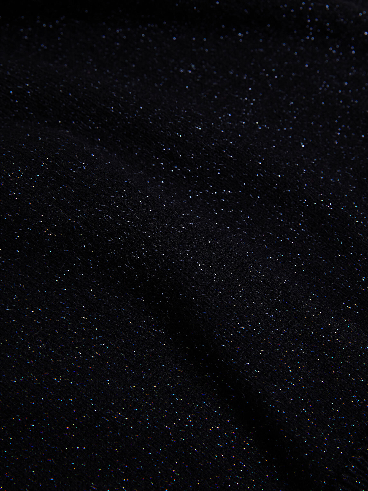 Кардиган с воротником с ангорой с люрексом, черный