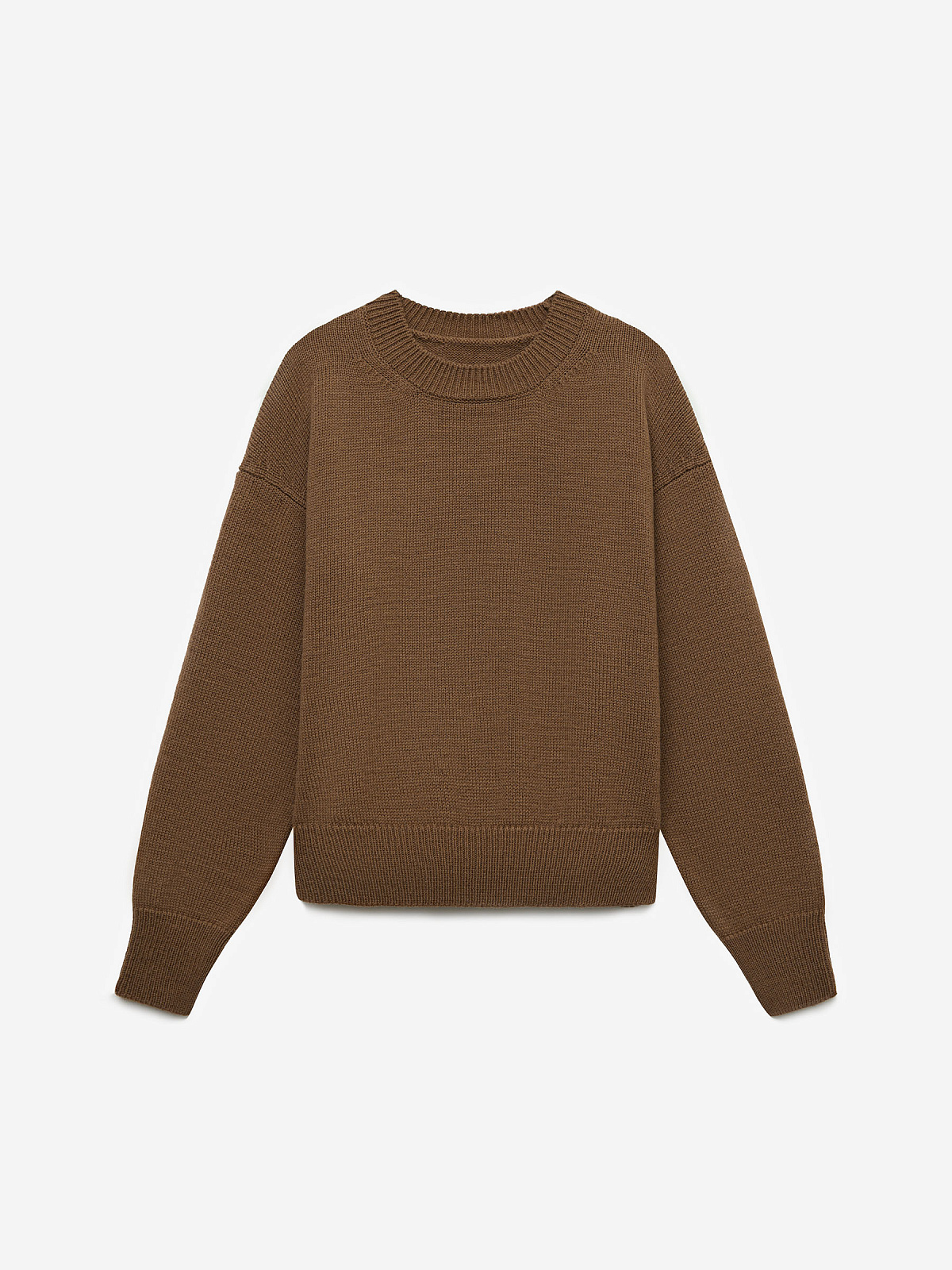 Джемпер свободного кроя, кофейный