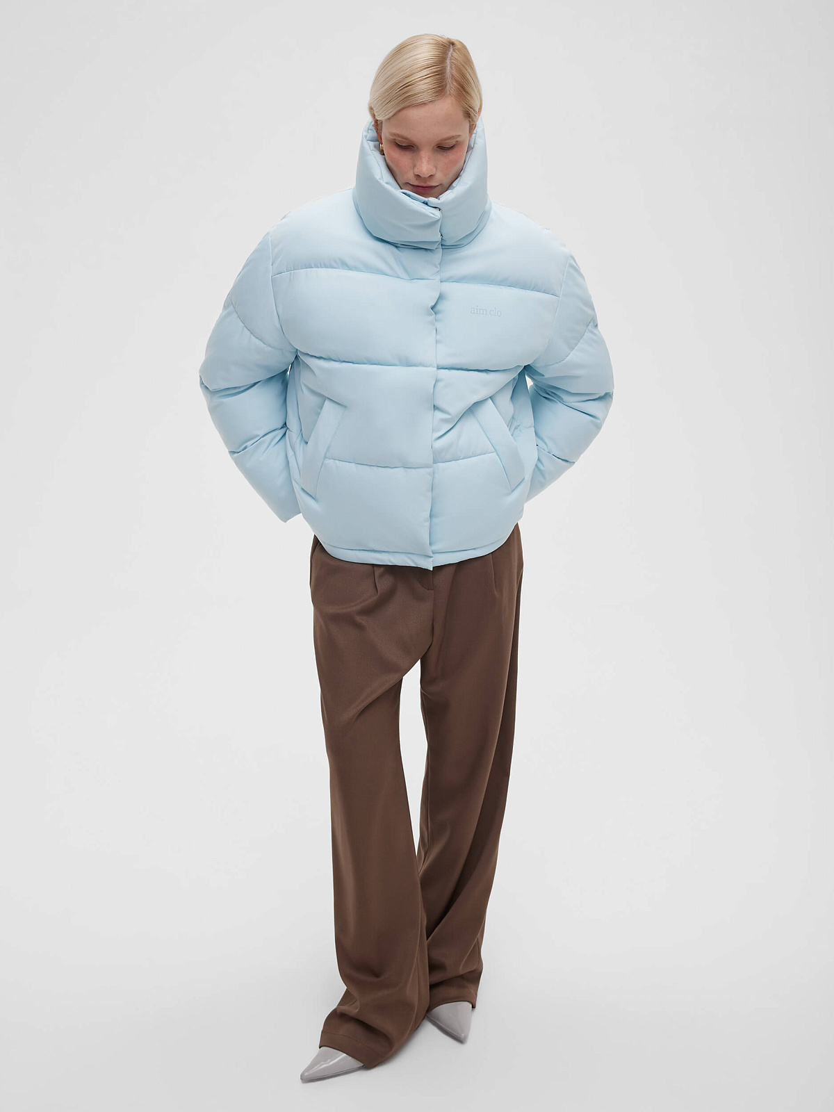 Куртка укороченная 016, голубой