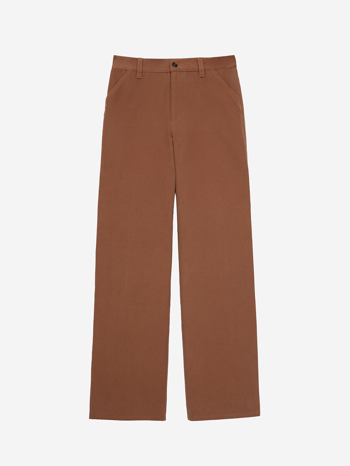 Брюки свободного кроя с боковыми карманами, терракот