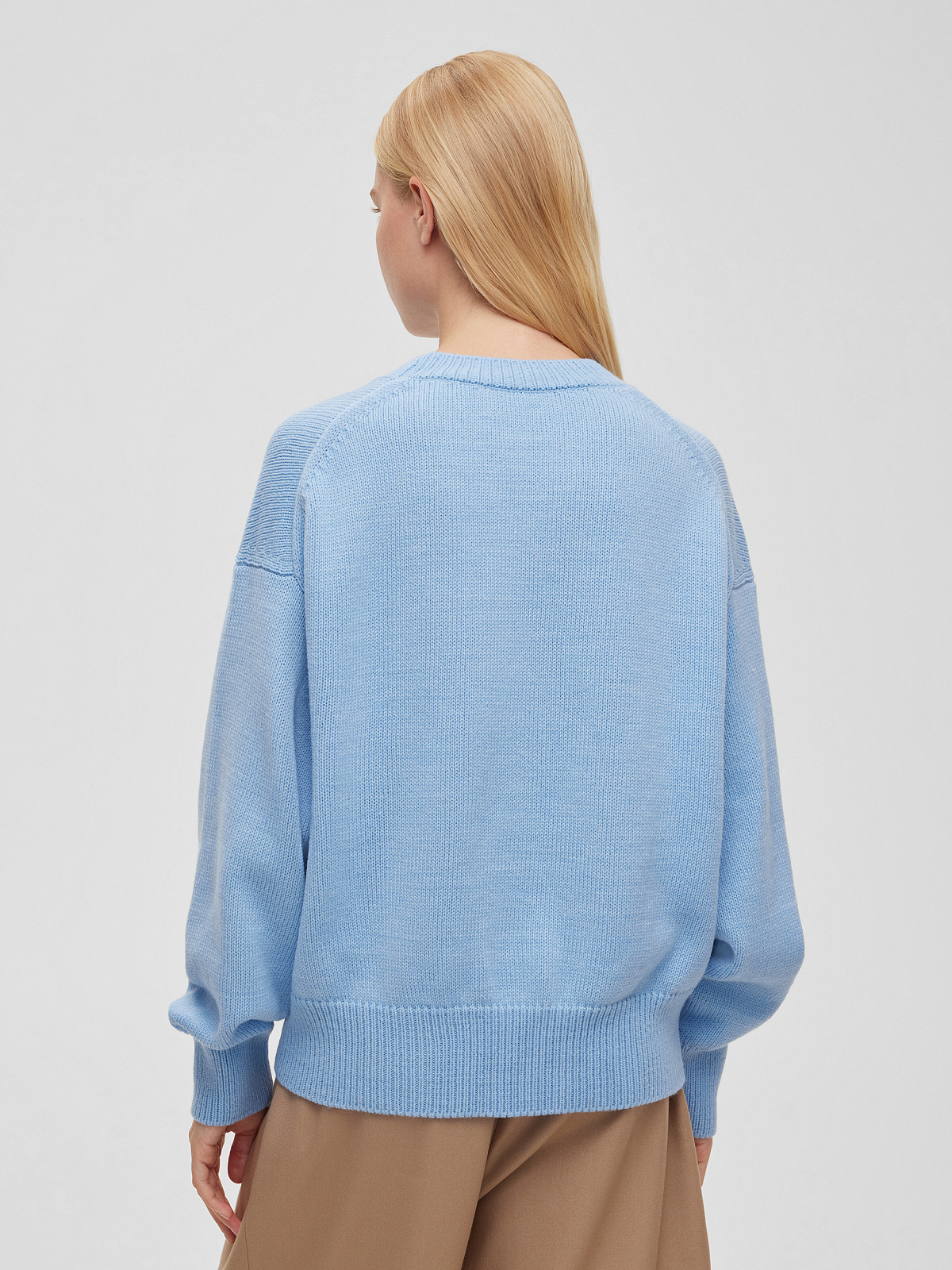 Джемпер свободного кроя, голубой