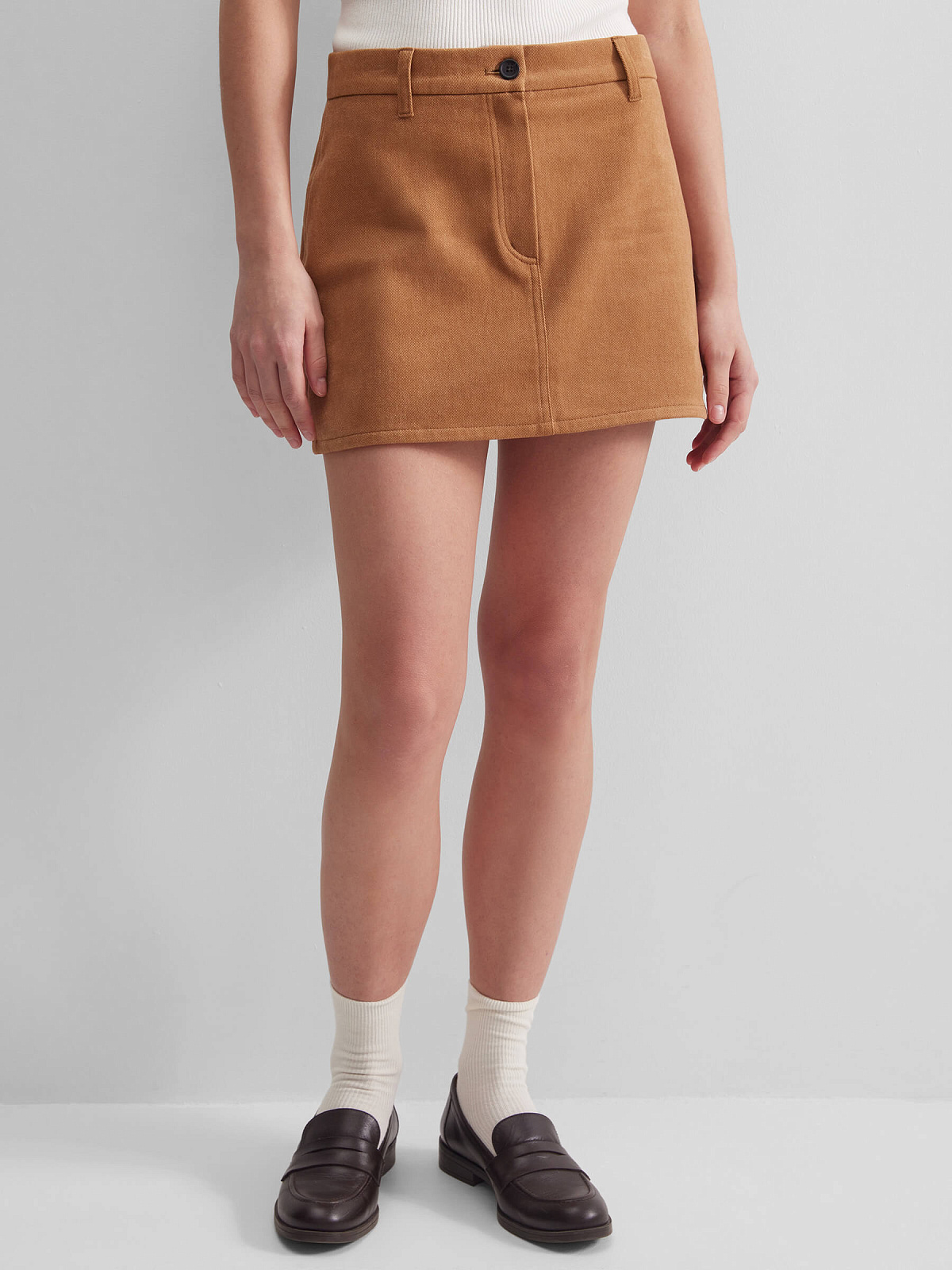 Юбка мини из денима 0218, терракотовый