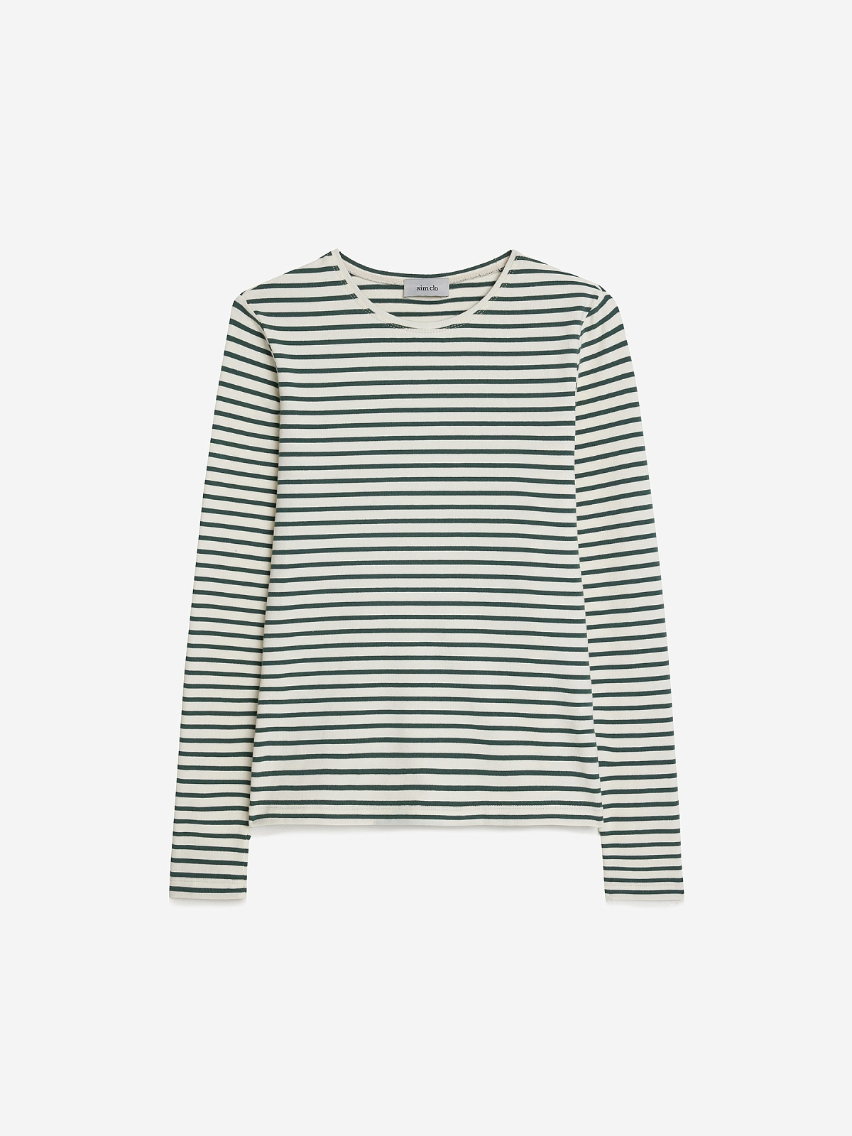 Лонгслив в полоску 0176, молочный-хаки