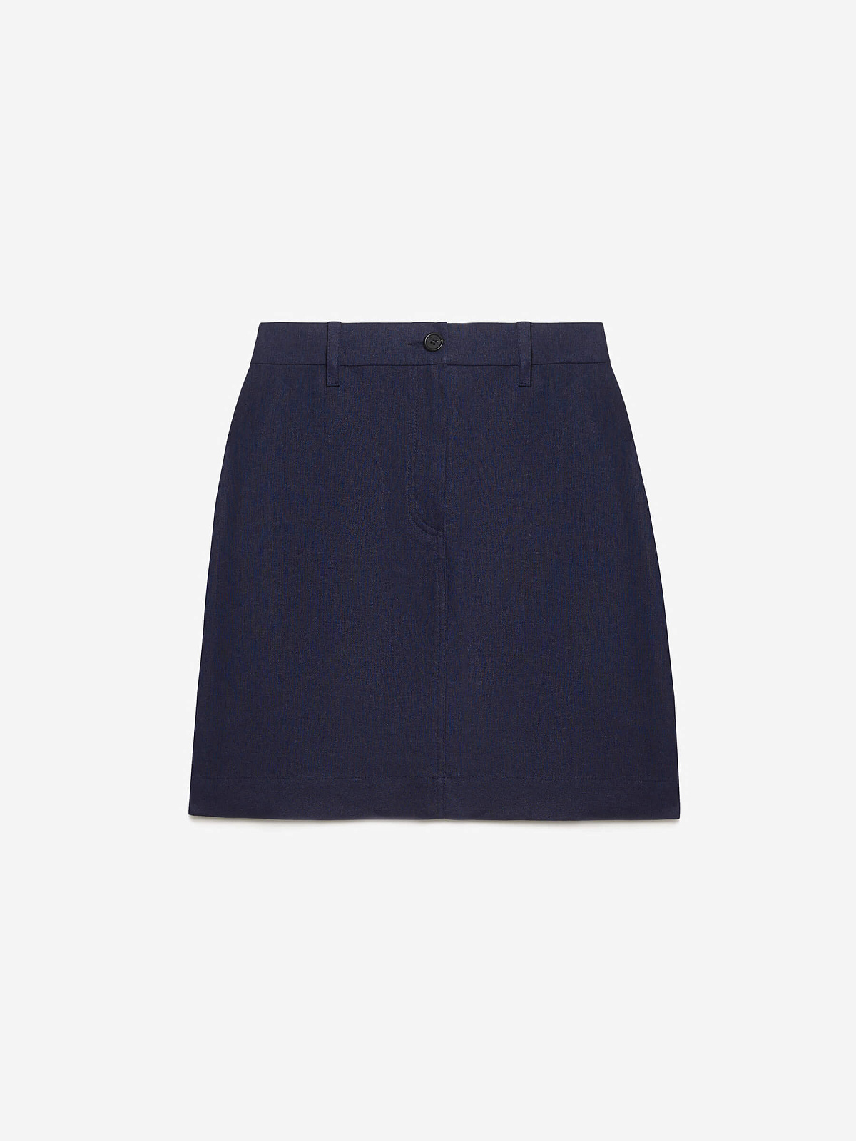 Юбка мини из льняной ткани 0205, синий