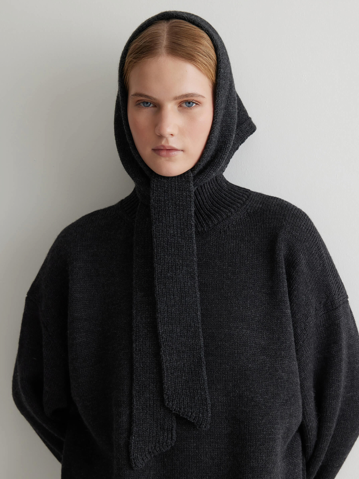 Косынка из шерсти, антрацит