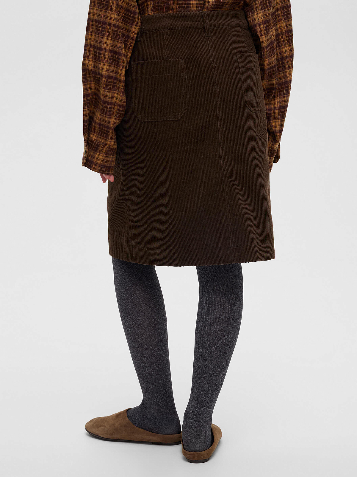 Юбка из вельвета 0158, коричневый