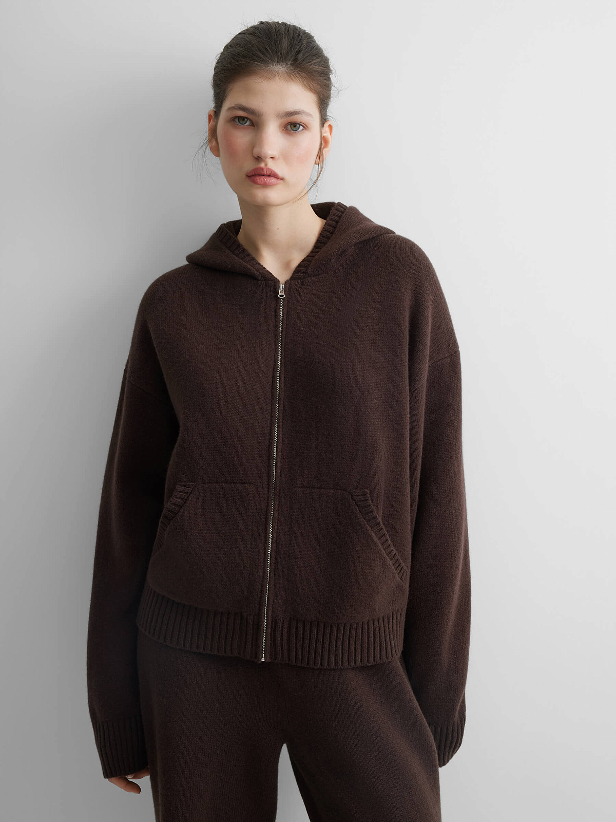 Худи из 100% мериноса, коричневый