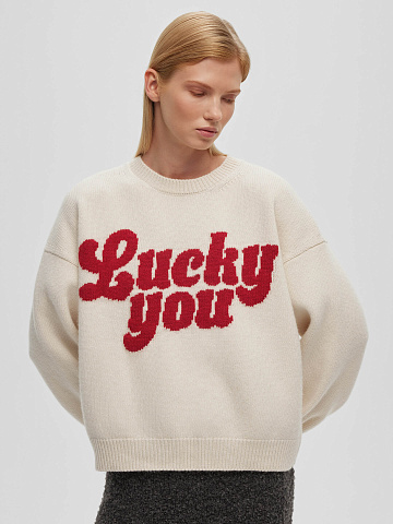 Джемпер с интарсией Lucky you, фото 2