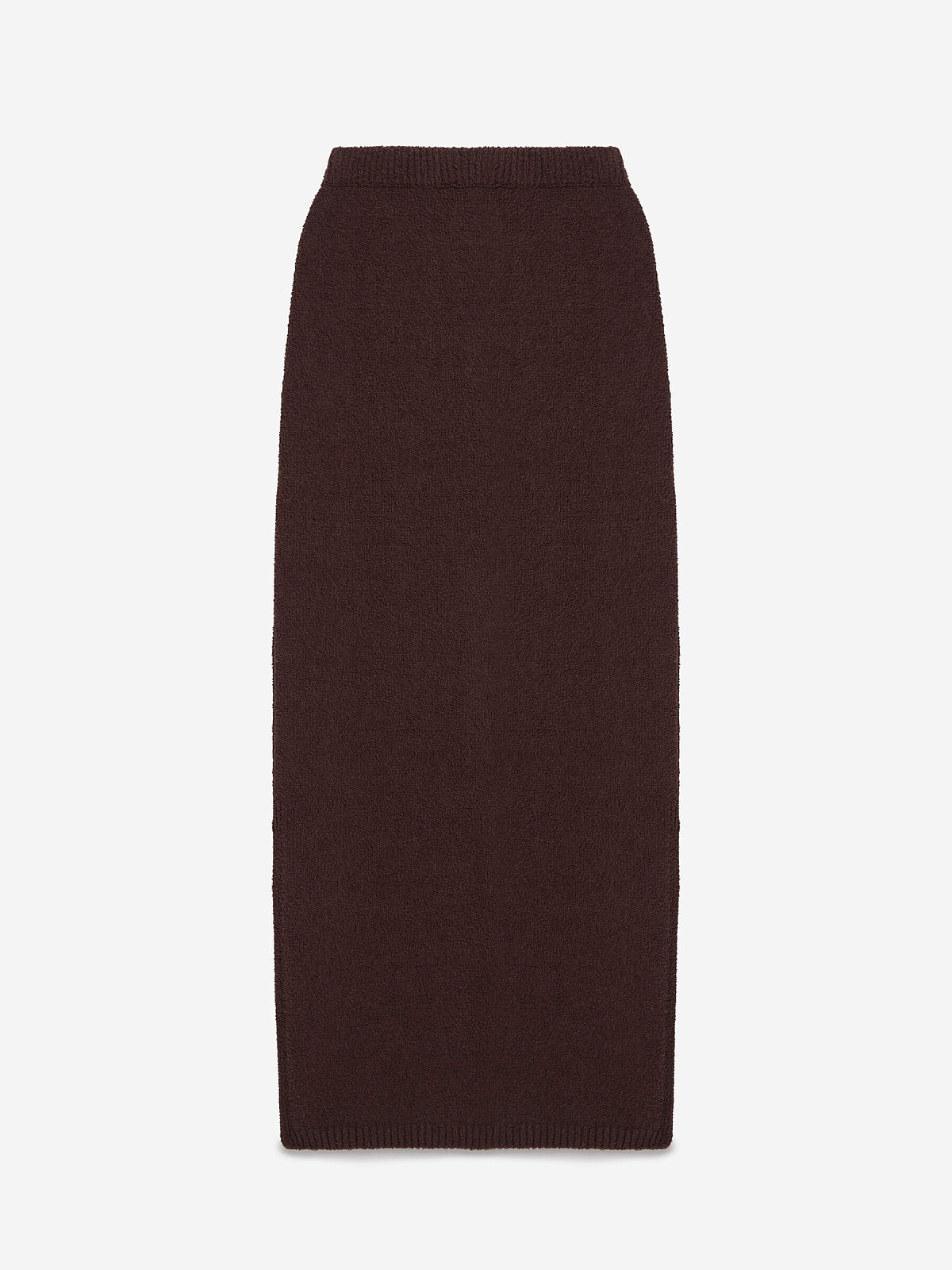 Юбка макси из хлопка букле, коричневый