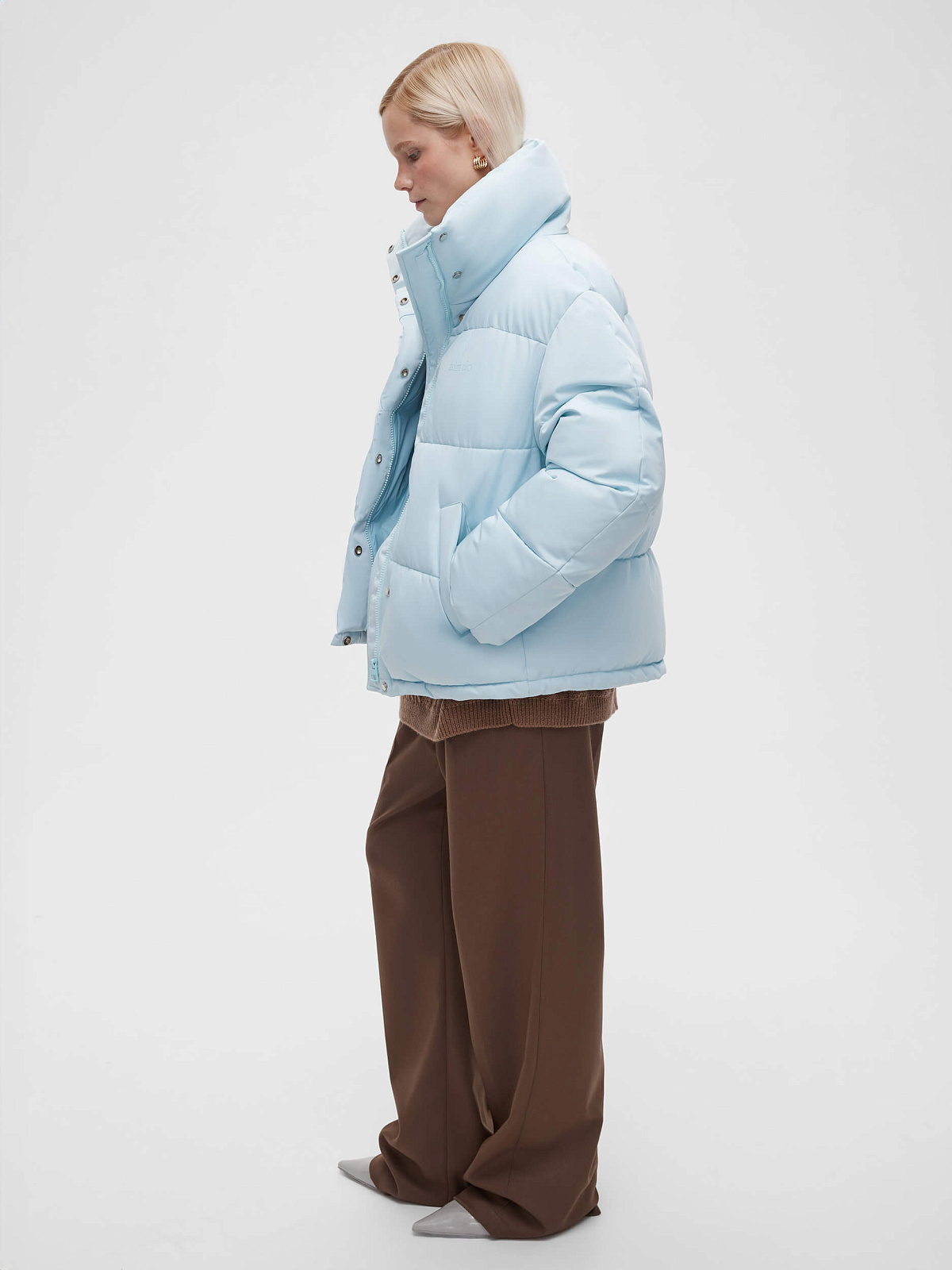 Куртка укороченная 016, голубой