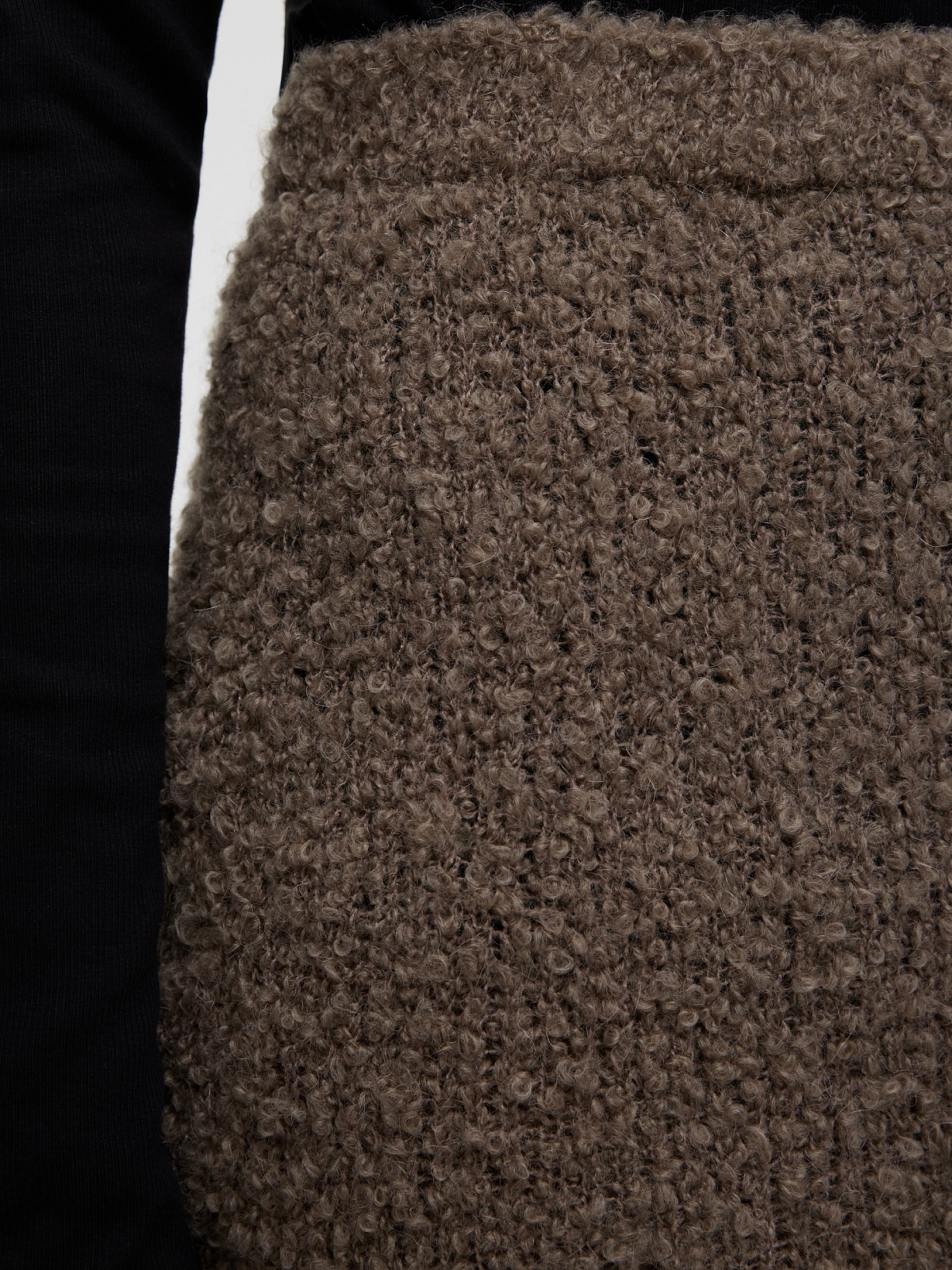 Юбка-мини букле из альпаки и шерсти, бежевый