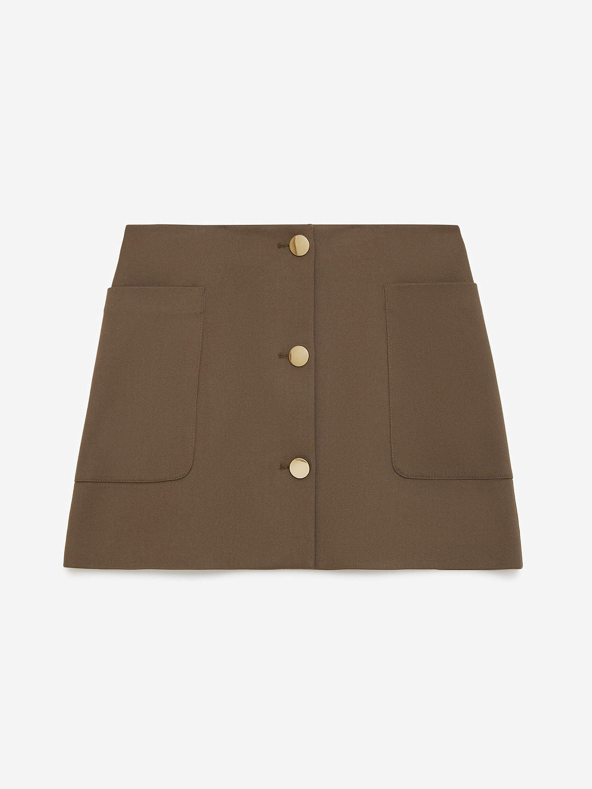 Юбка-мини на пуговицах 0126, кофейный