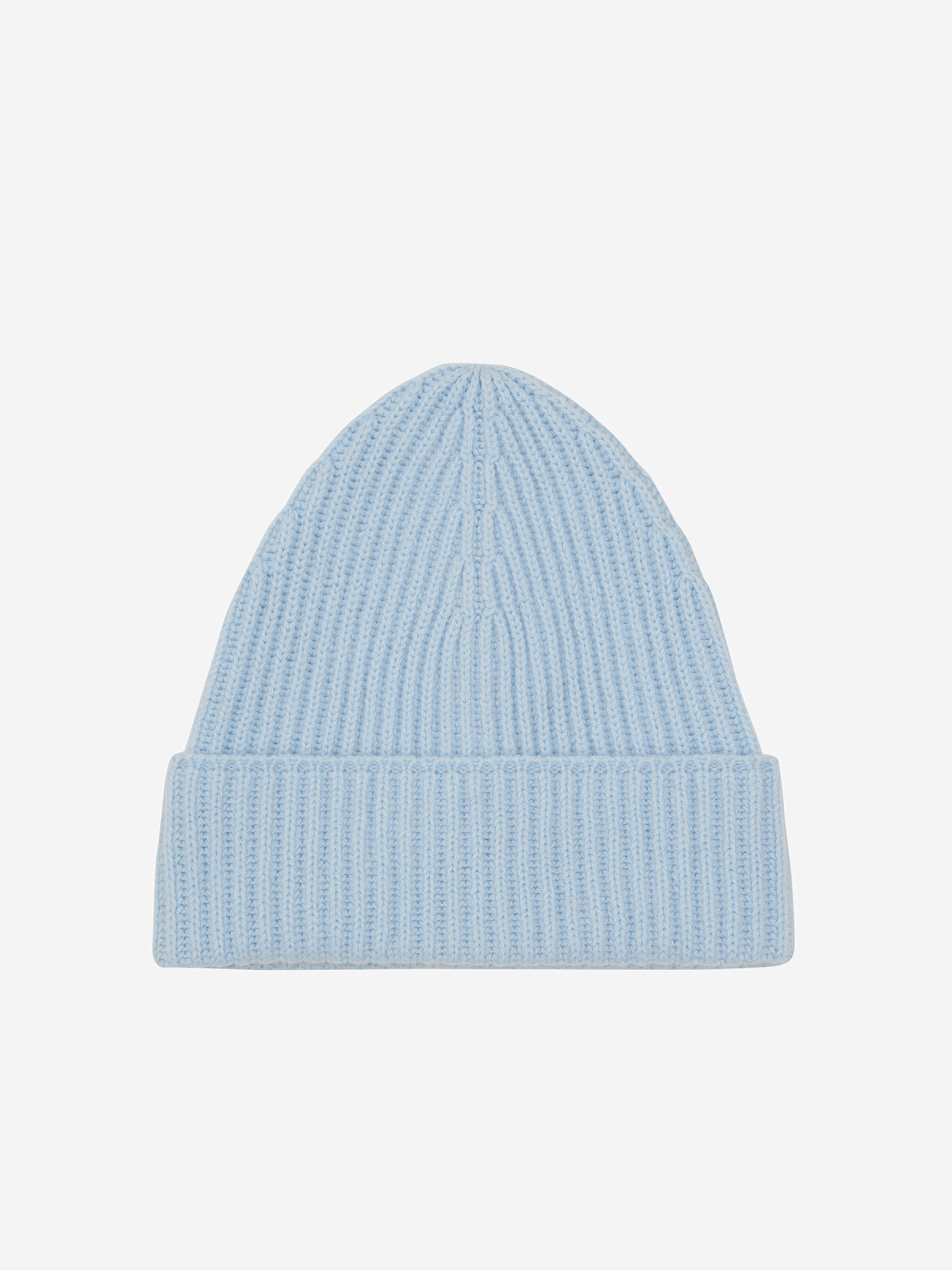 Шапка из кашемира и шерсти с отворотом, голубой