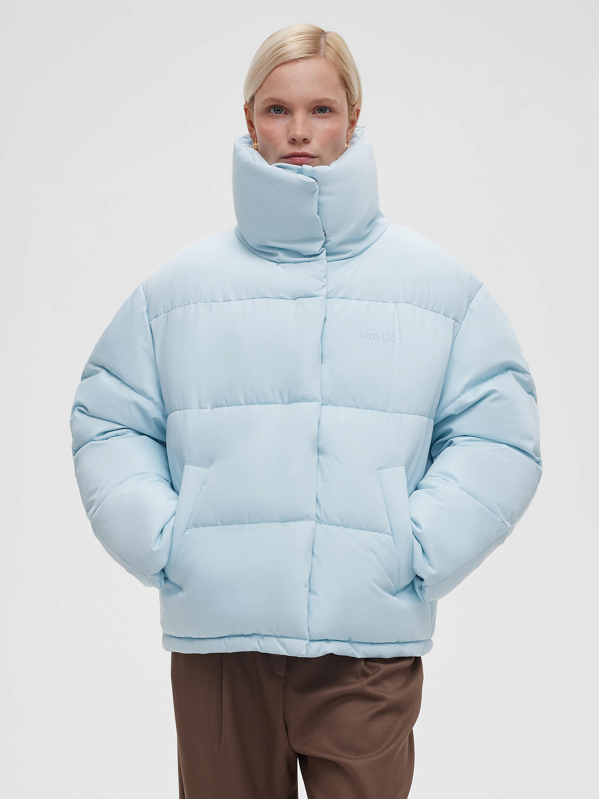 Куртка укороченная 016, голубой