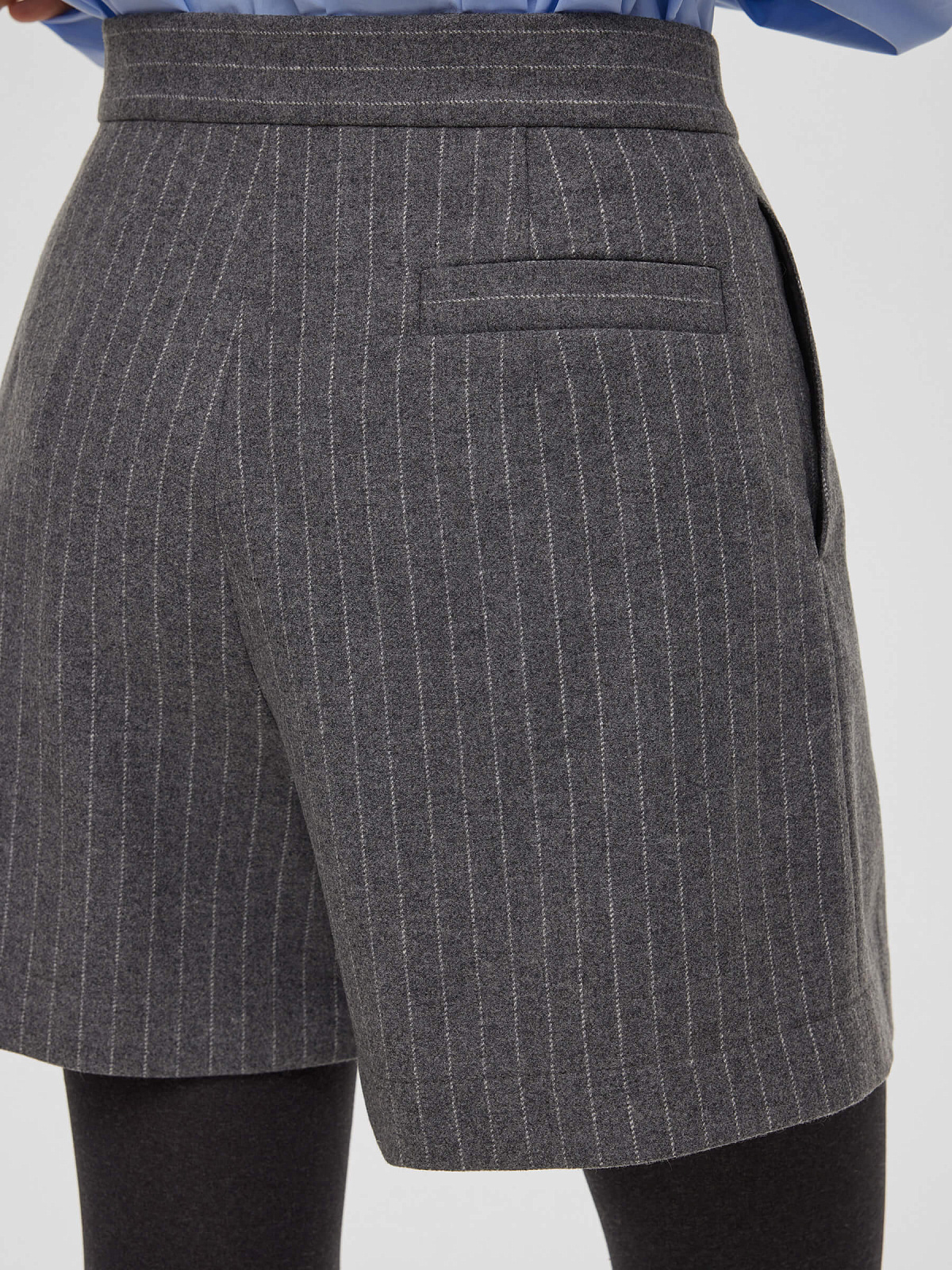 Шорты-мини в полоску 0136, серый