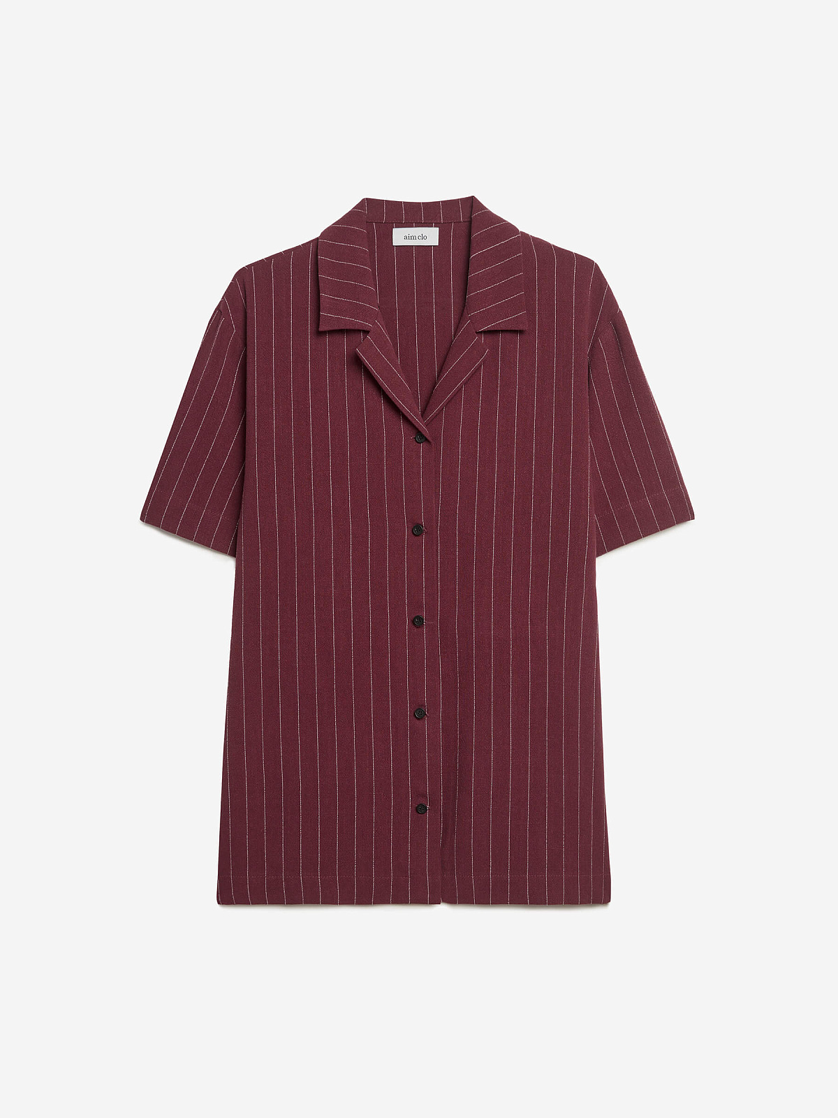 Рубашка свободного кроя с коротким рукавом 0202, бордовый