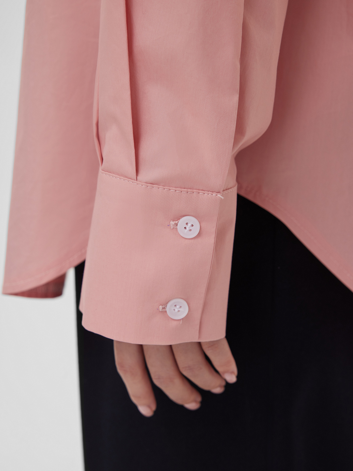 Рубашка свободного кроя с защипами, розовый