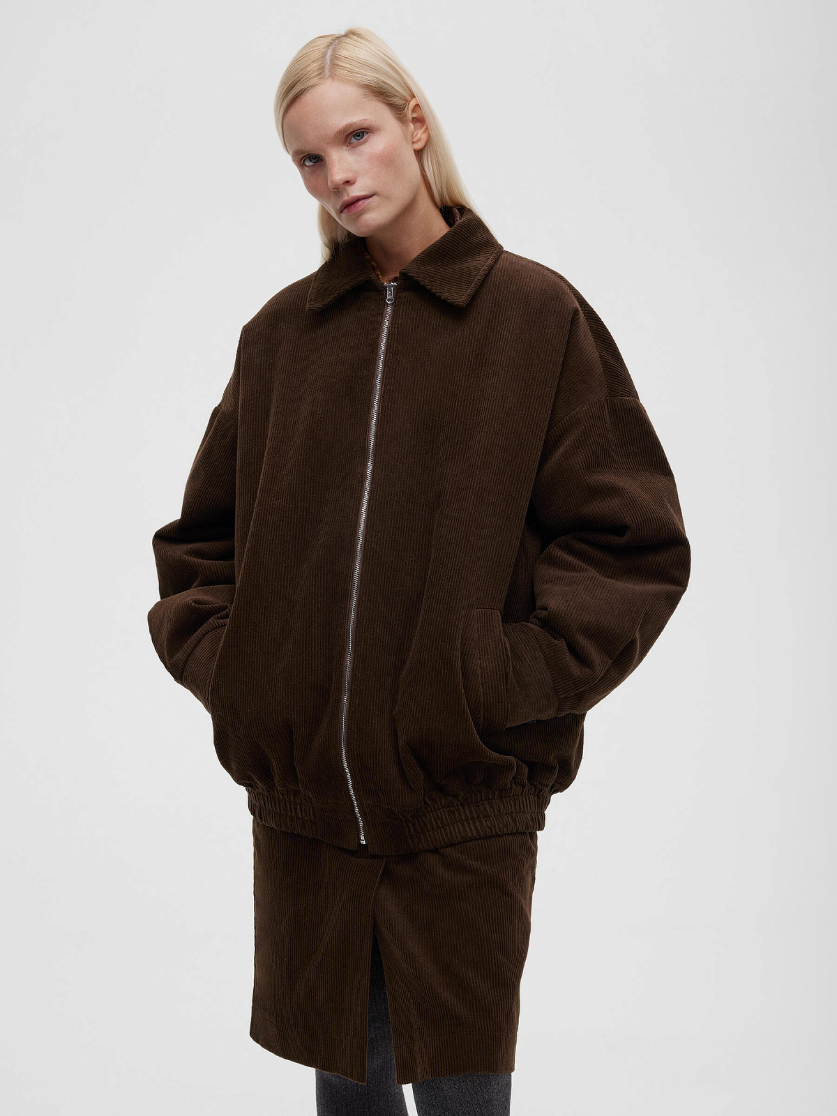 Куртка из вельвета 0161, коричневый