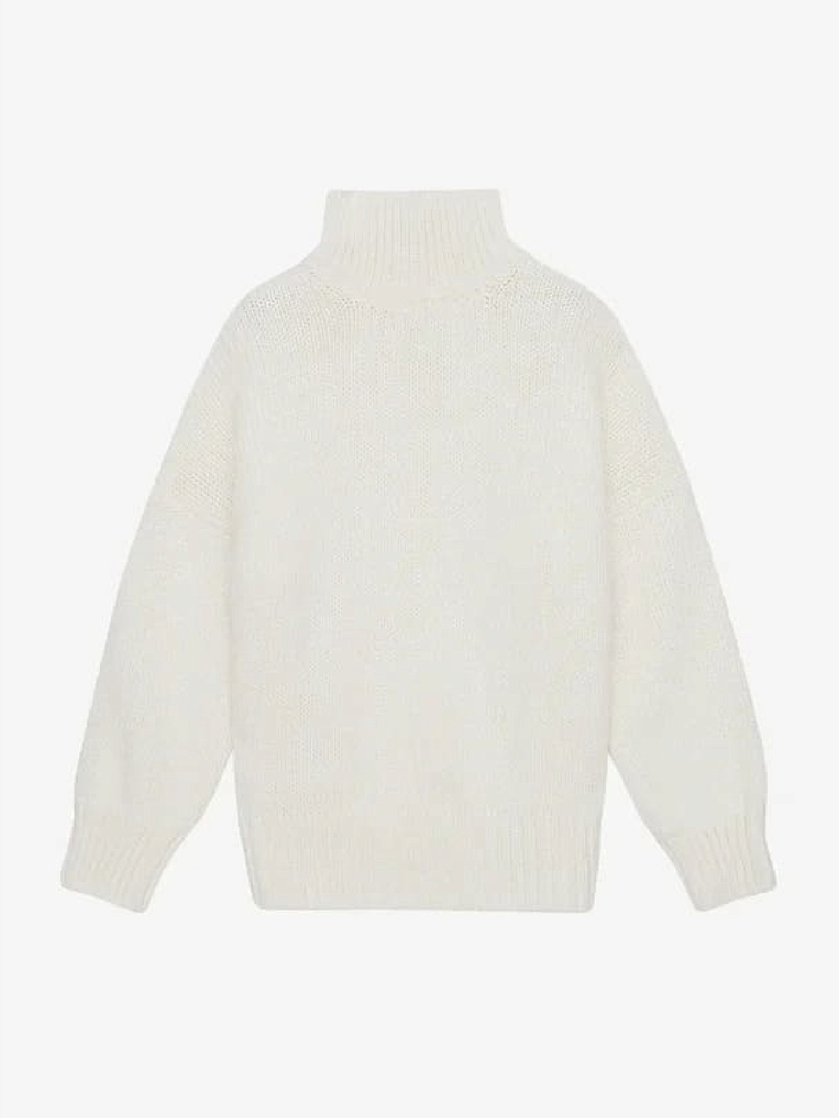 Свитер свободного кроя крупной вязки, белый