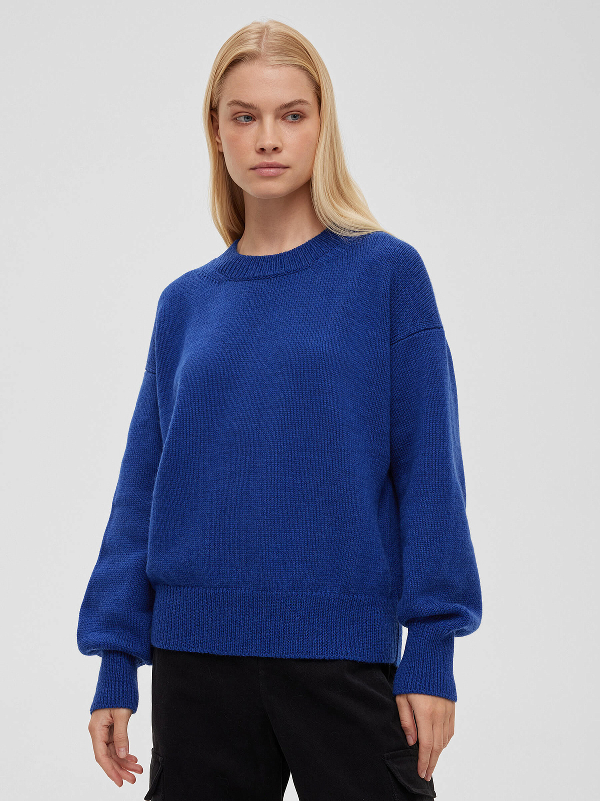 Джемпер свободного кроя, синий
