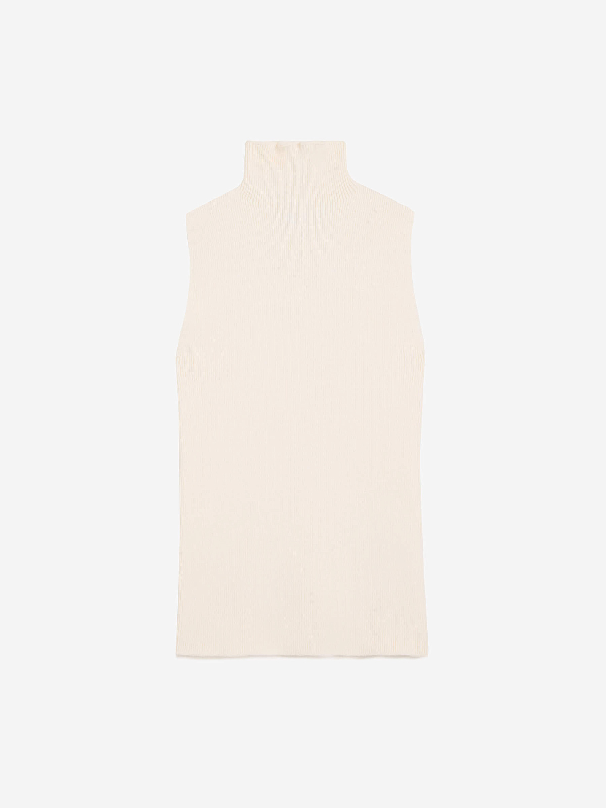 Трикотажный топ с воротником стойка, белый