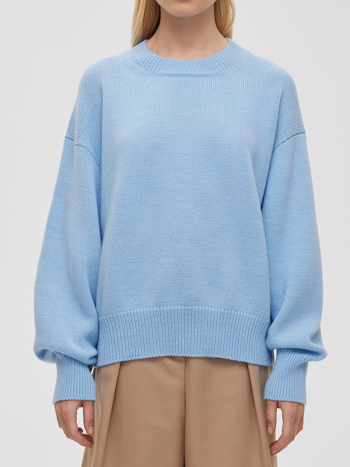 Джемпер свободного кроя, голубой