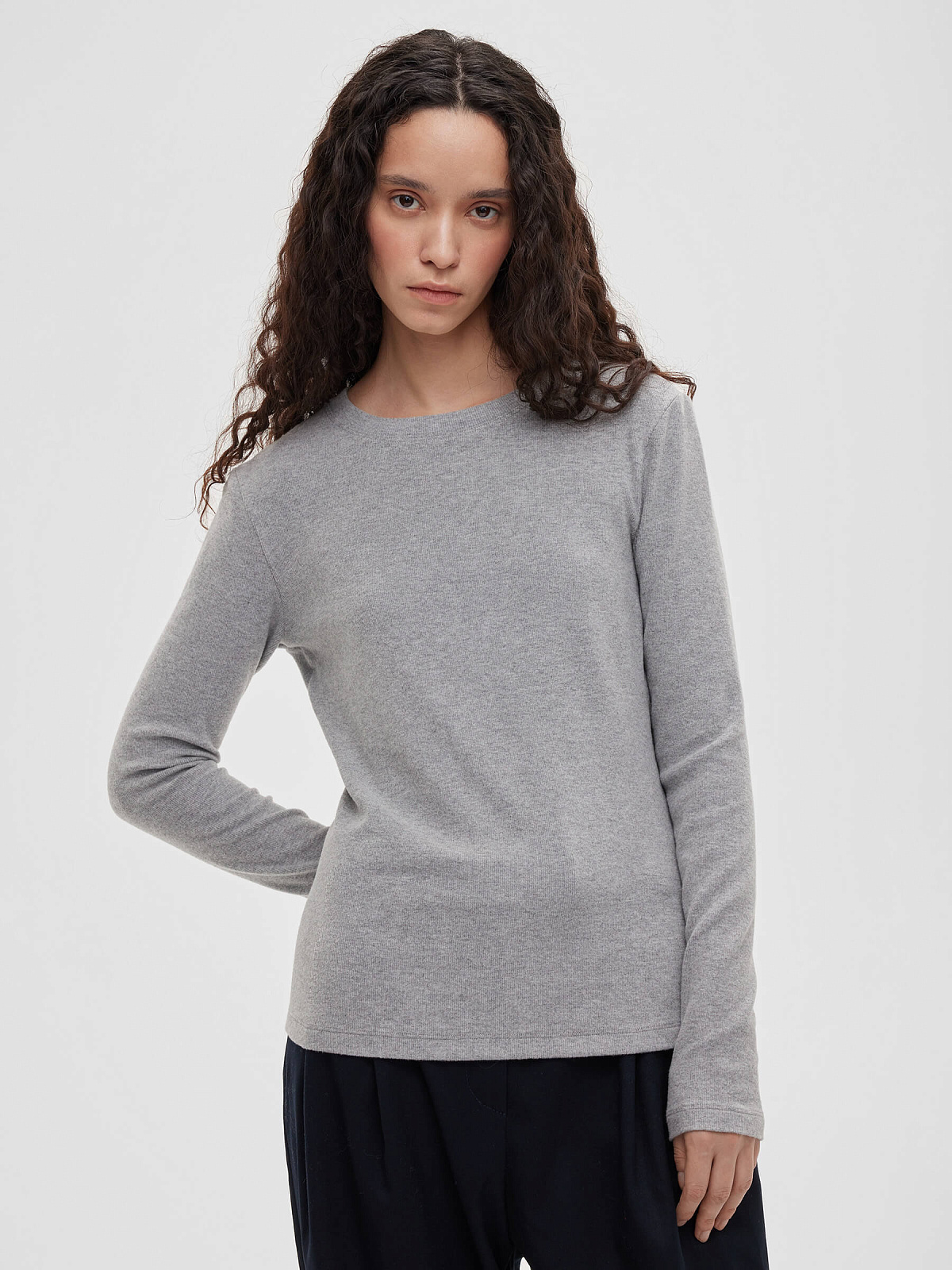 Лонгслив 0148, серый