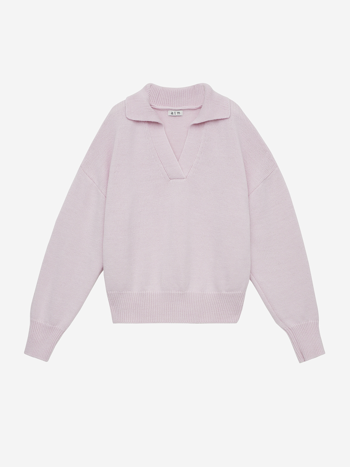 Джемпер-поло свободного кроя, розовый